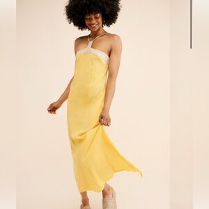 Anthropologie Yellow Maxi Dress